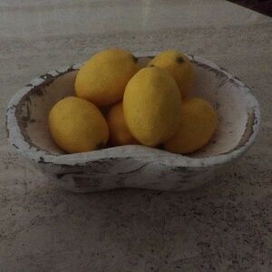 Whitewashed Wooden Decorative Bowl